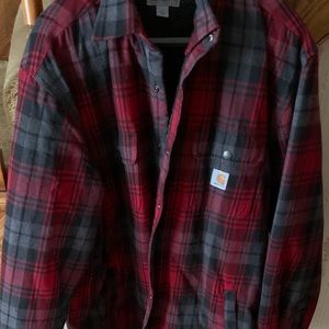 Flannel fleece-lined shirt/jacket-carharrt
